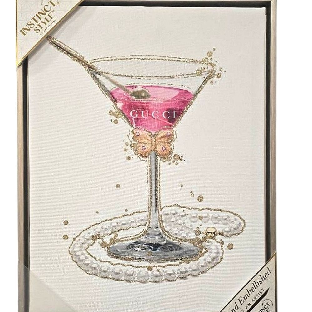 Instinct Style Drink w/Gucci Martini Canvas Framed Wall Decor